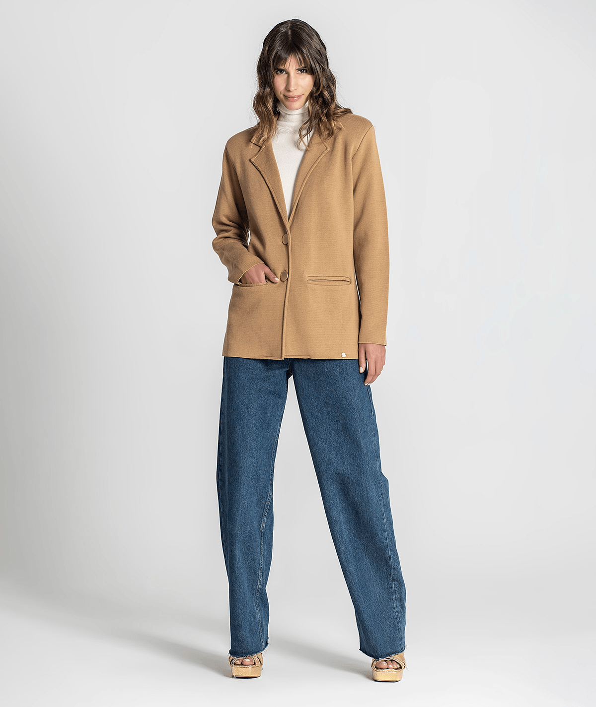 Blazer tricot com botões 3285
