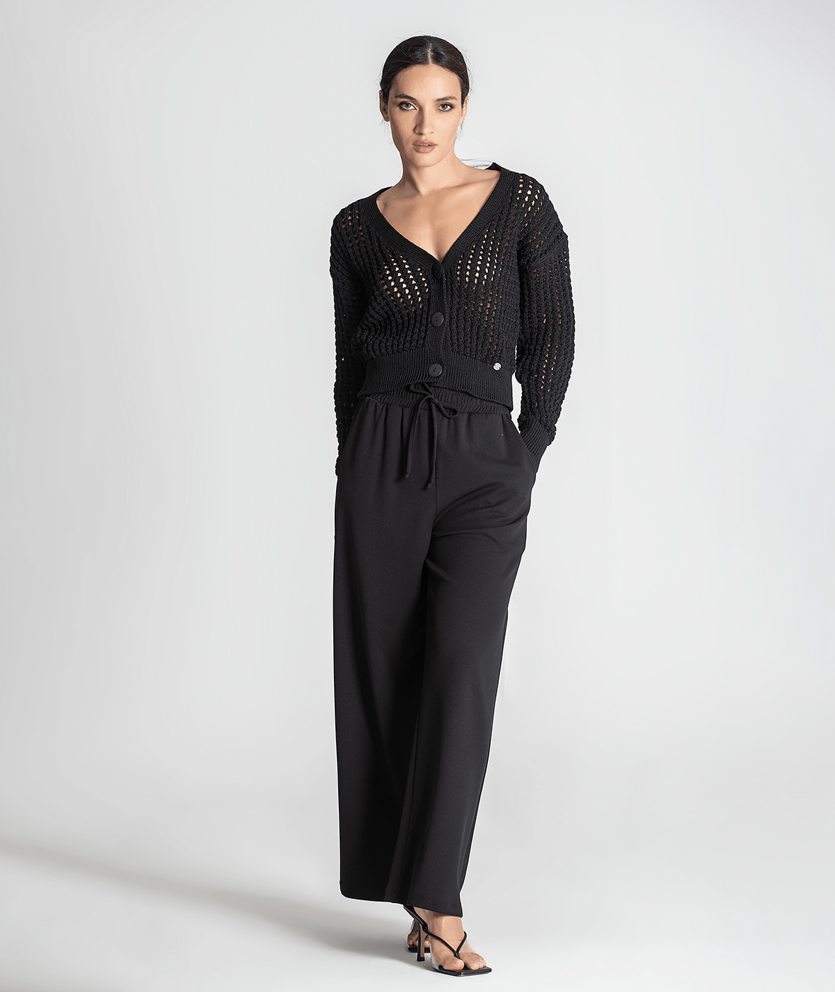 Short perforated jacket with buttons 3289