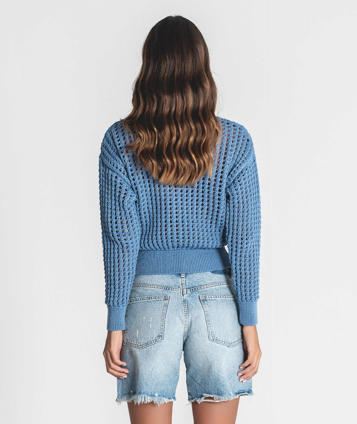 Short perforated jacket with buttons 3289