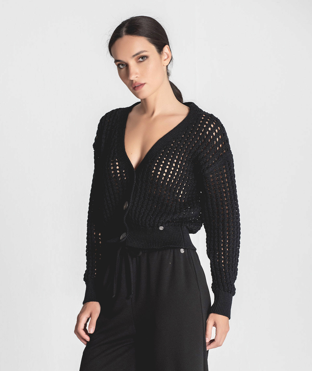Short perforated jacket with buttons 3289