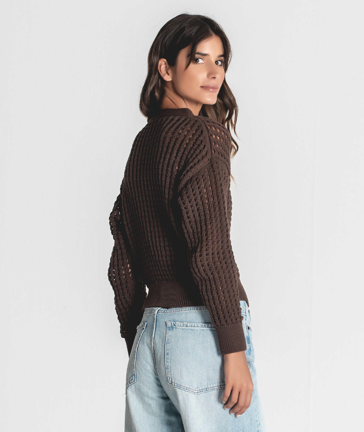 Short perforated jacket with buttons 3289