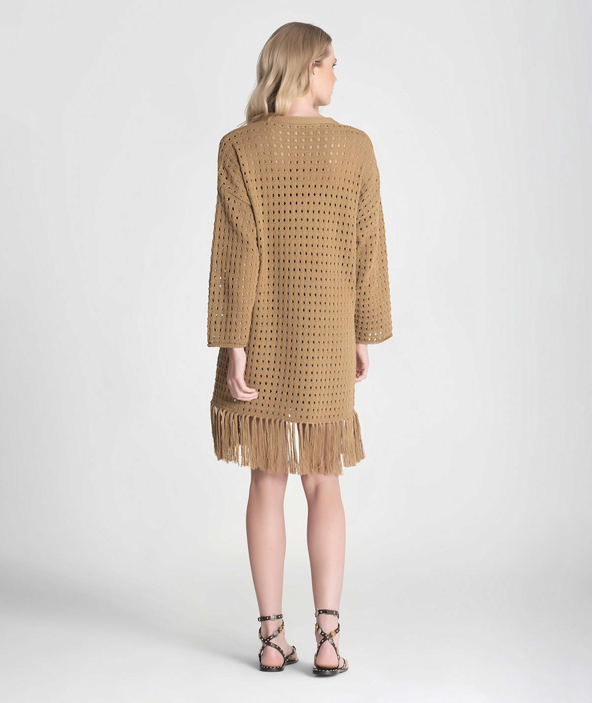 Perforated jacket with fringe 3290