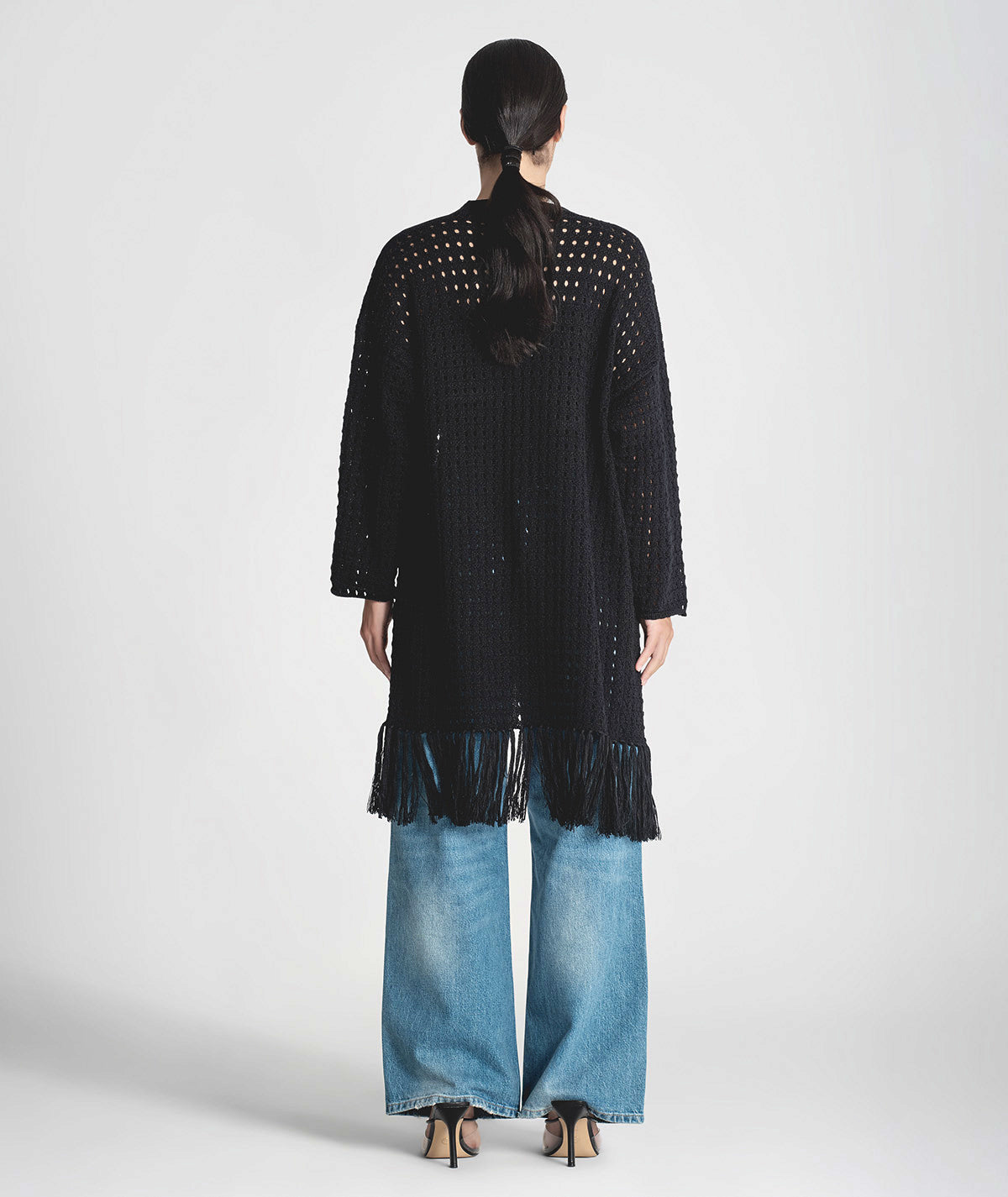 Perforated jacket with fringe 3290