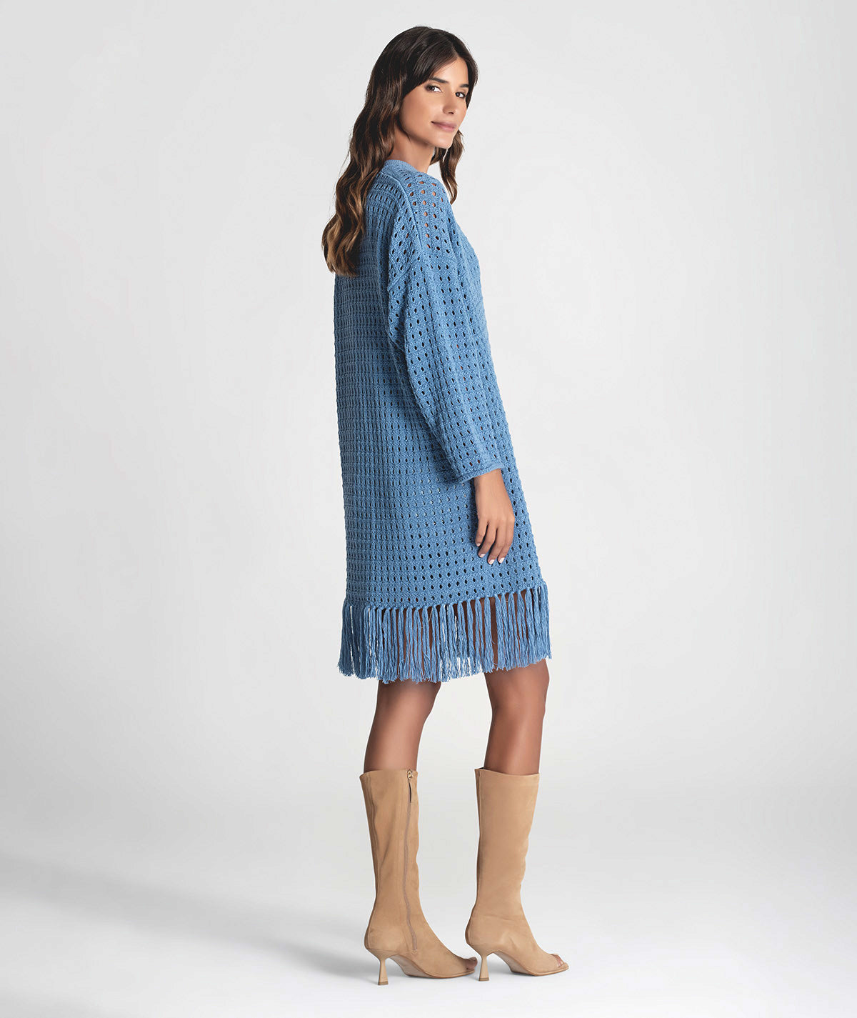 Perforated jacket with fringe 3290