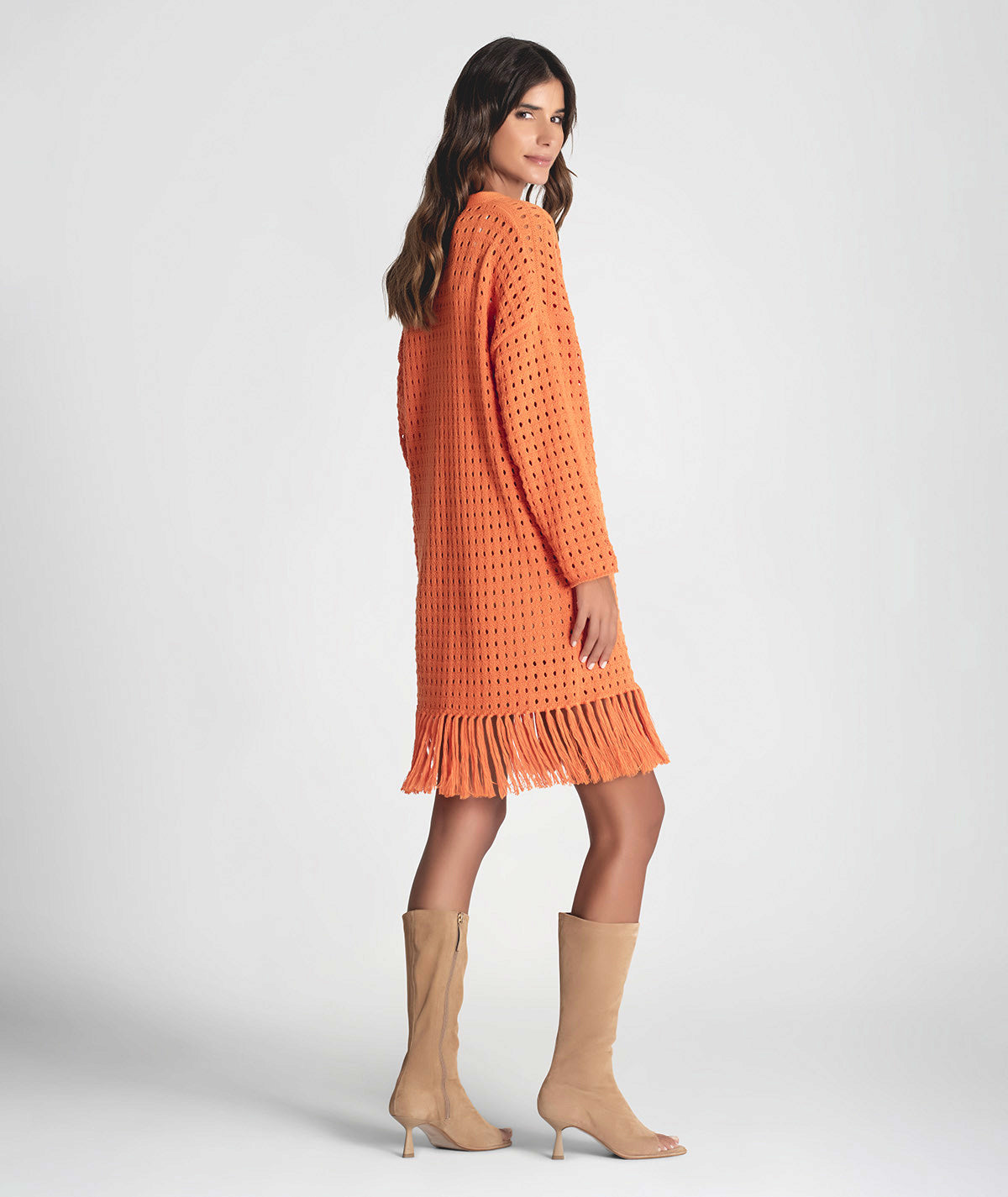 Perforated jacket with fringe 3290
