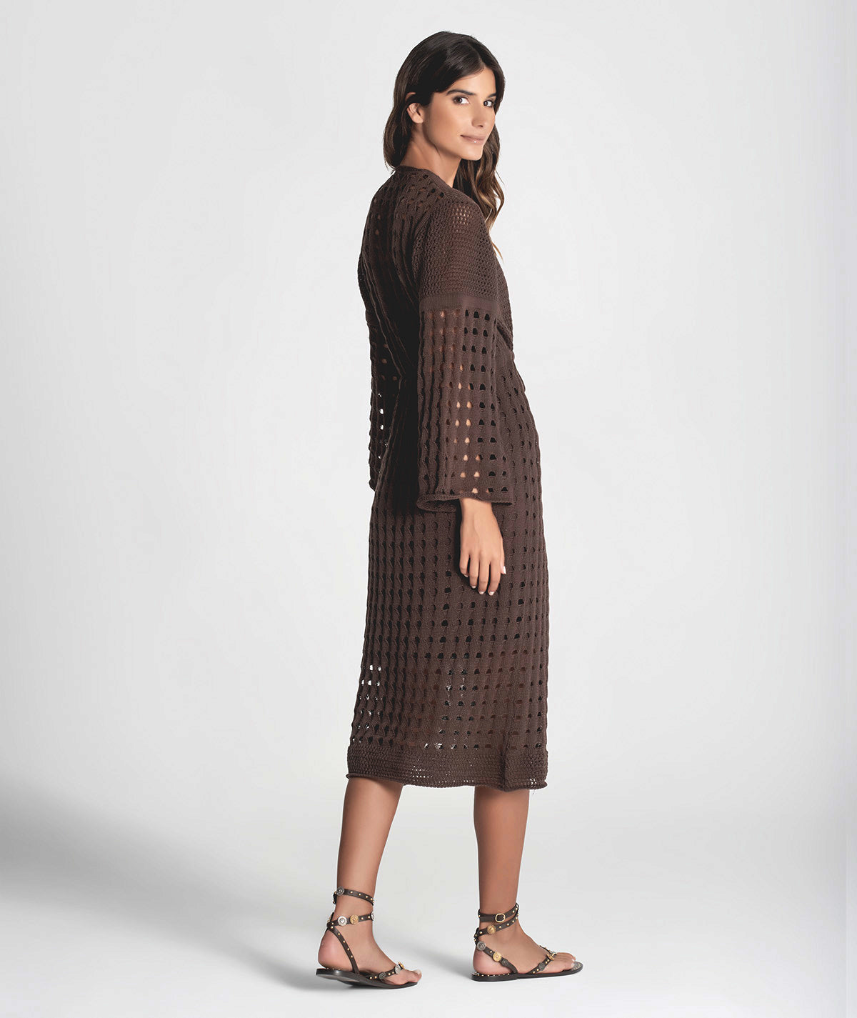 Vestido perfurado com cordão 3291