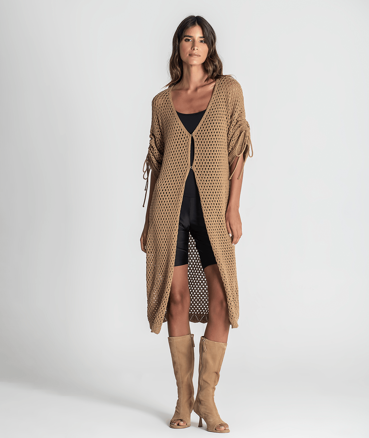 Long perforated coat 3292