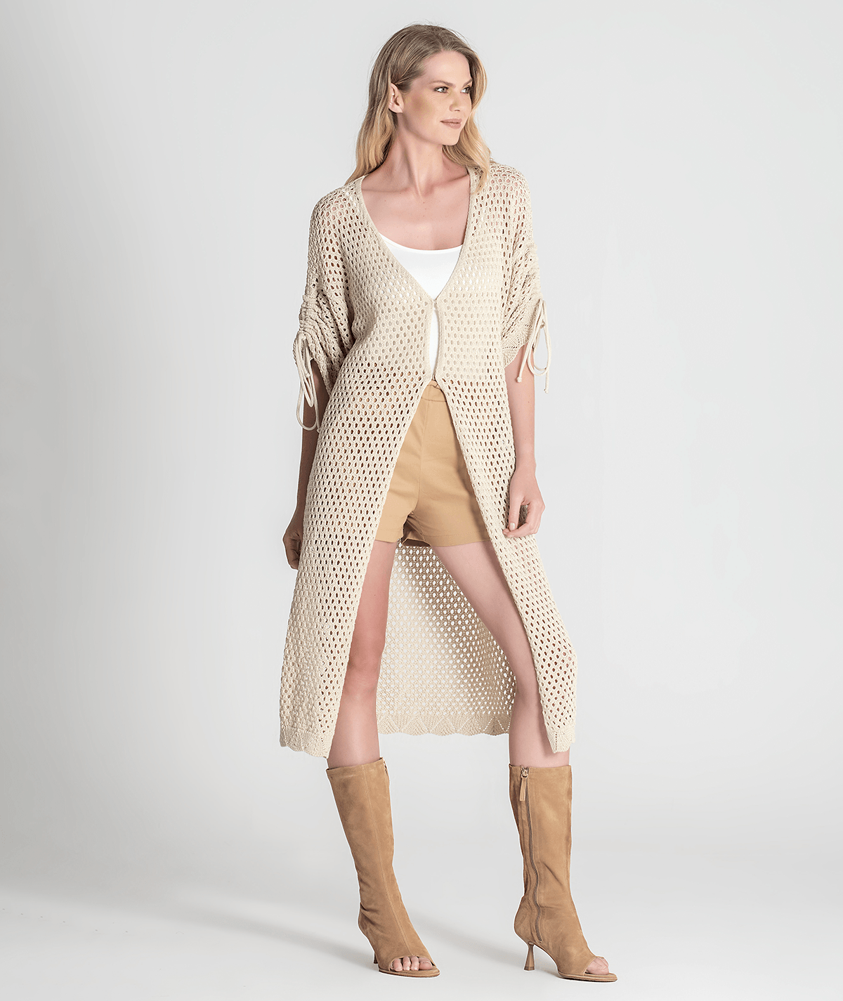Long perforated coat 3292
