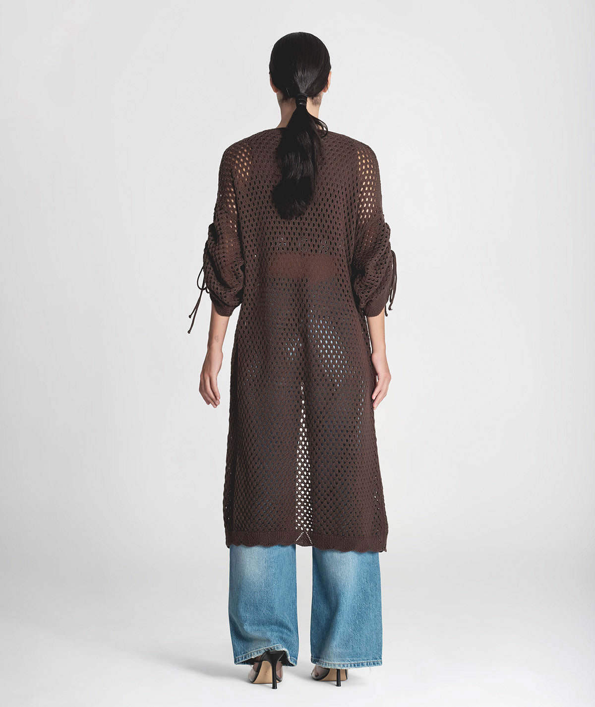 Long perforated coat 3292