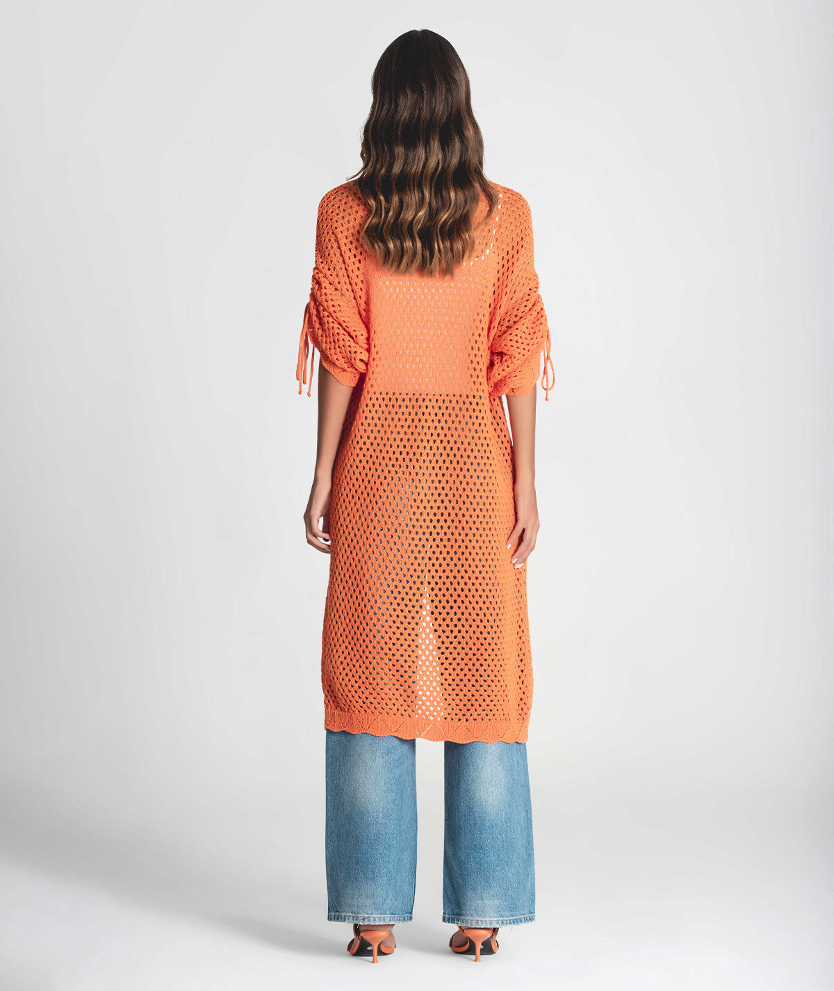 Long perforated coat 3292