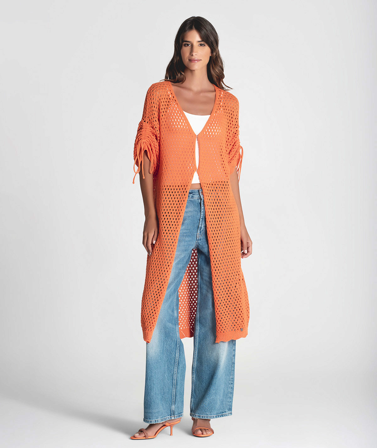 Long perforated coat 3292