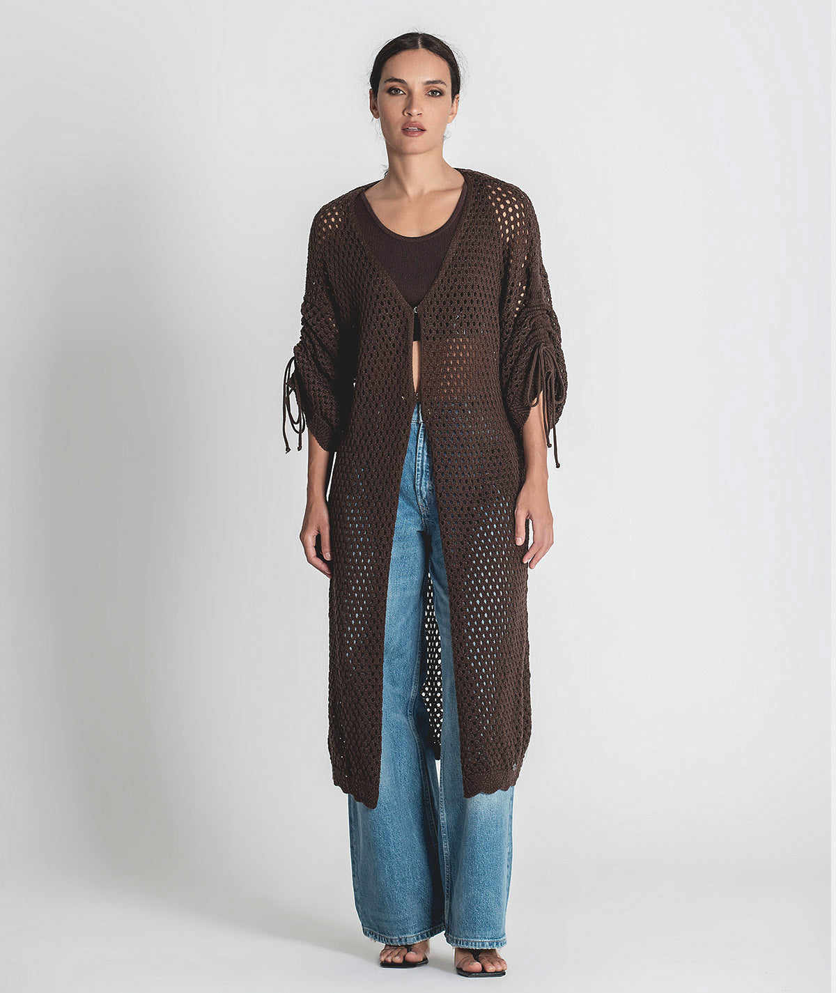 Long perforated coat 3292