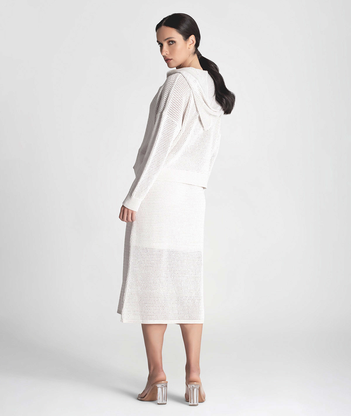 Glittery perforated hoodie 3293