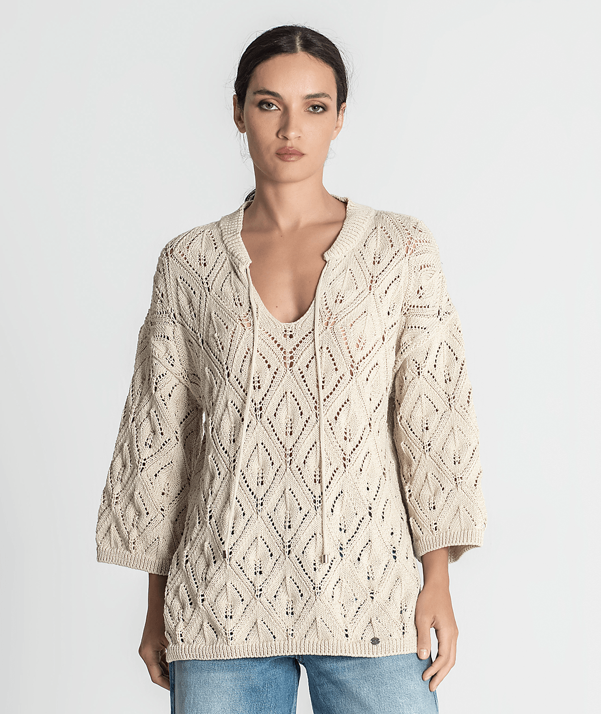 Camisola perfurada com cordão 3295