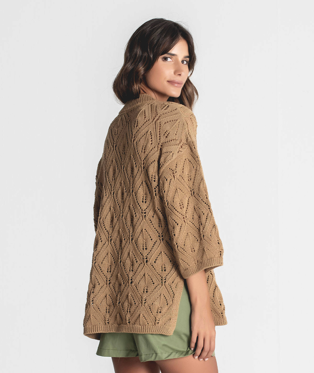 Camisola perfurada com cordão 3295