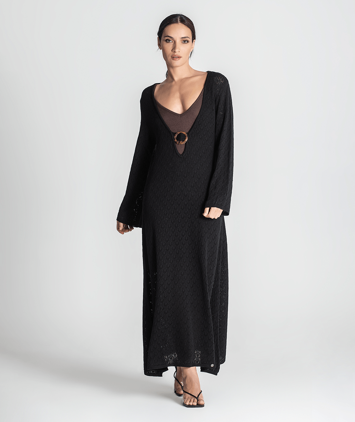 Vestido comprido com argola 3296
