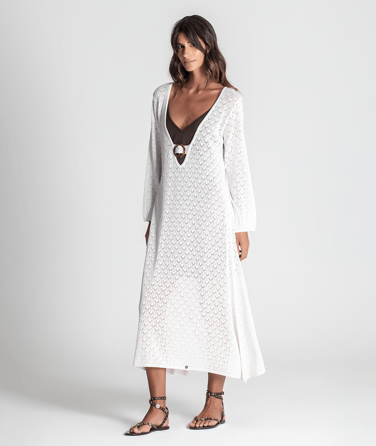 Vestido comprido com argola 3296