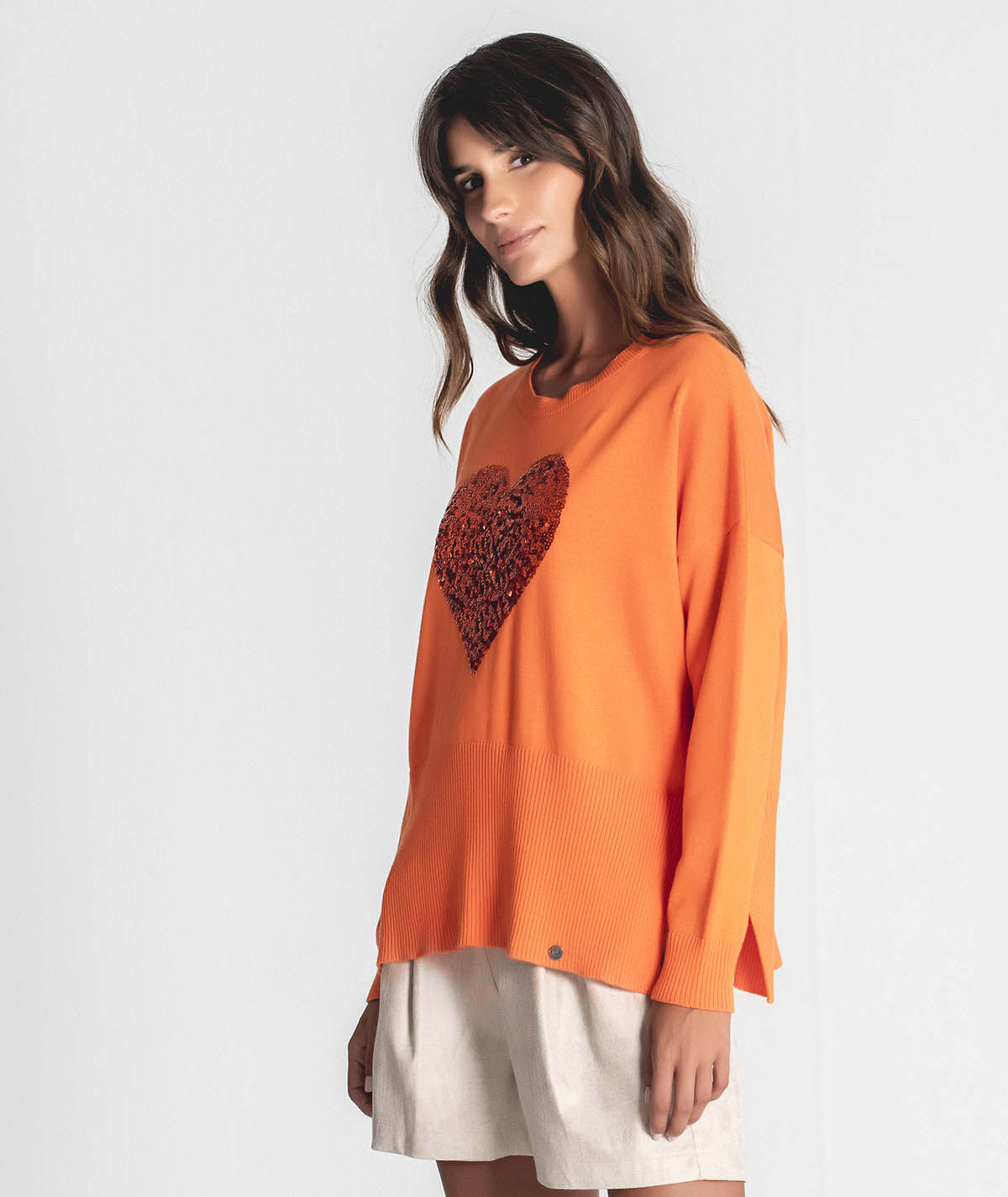 Camisola coração lantejoulas 3328