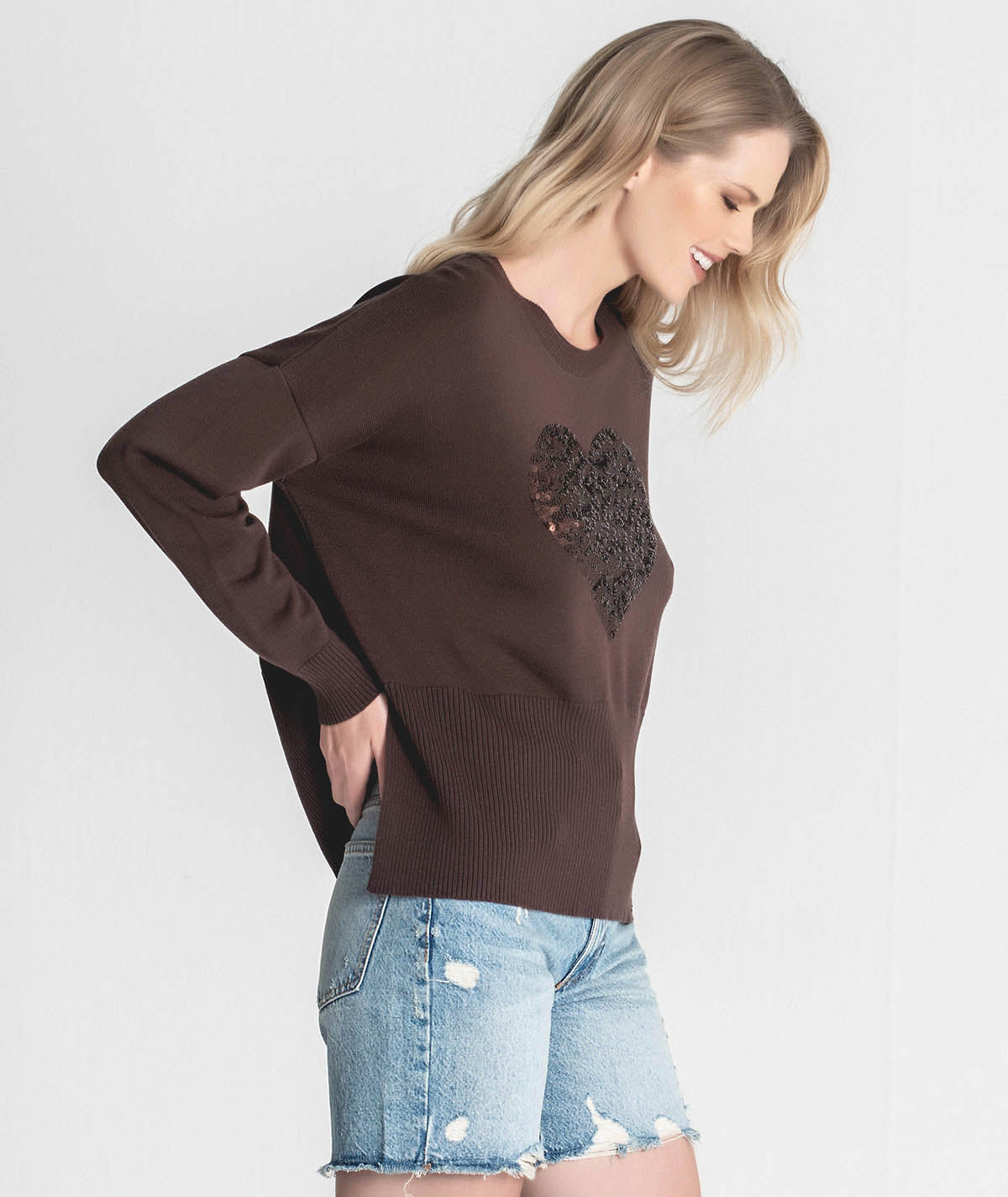 Camisola coração lantejoulas 3328