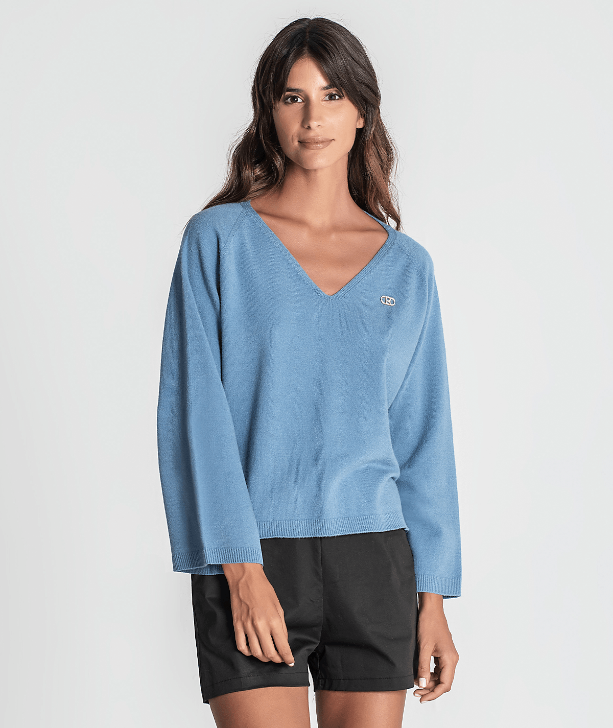 Camisola decote em v com detalhe 3330