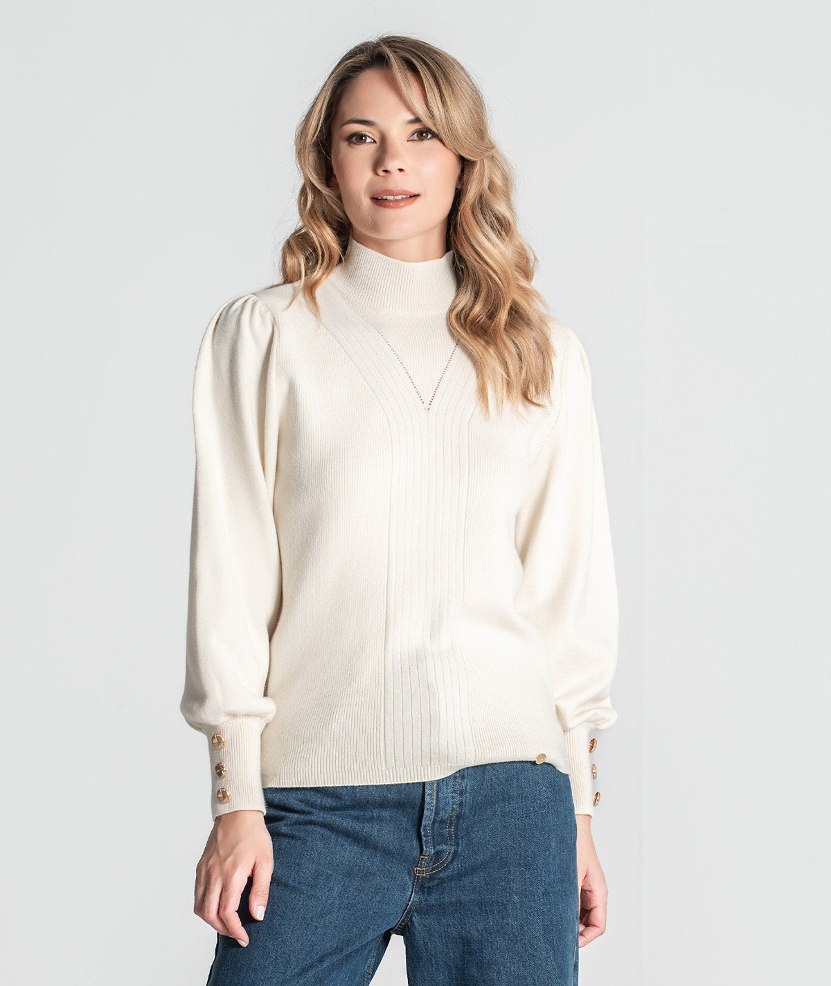 Camisola com botões nos punhos 3348