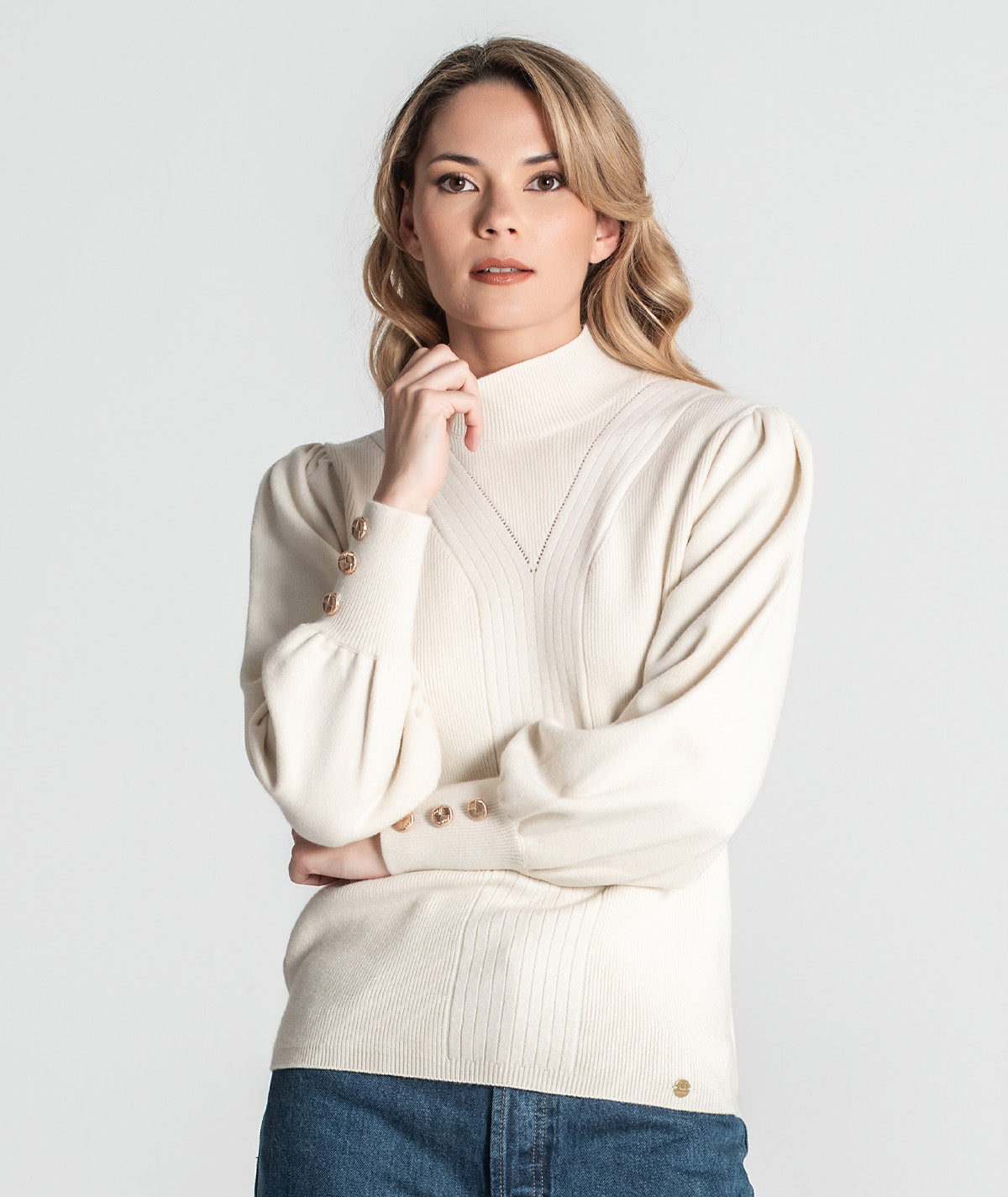 Camisola com botões nos punhos 3348