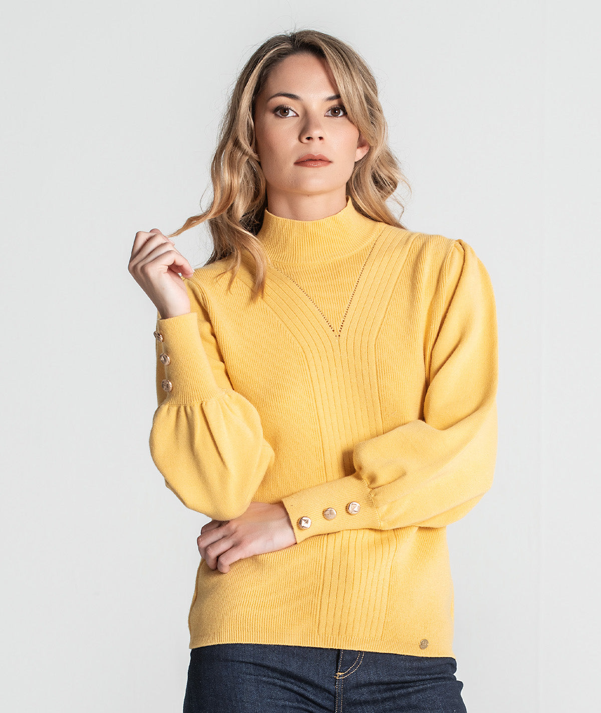 Camisola com botões nos punhos 3348