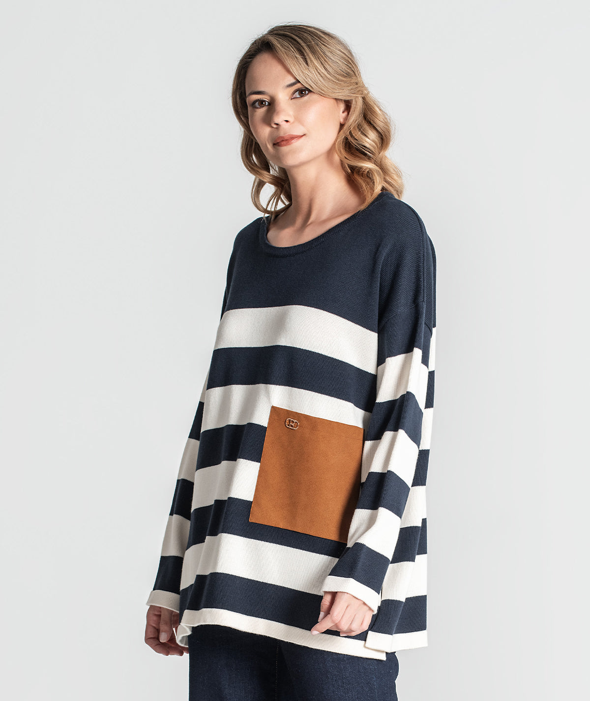 Camisola riscas com bolso 3355