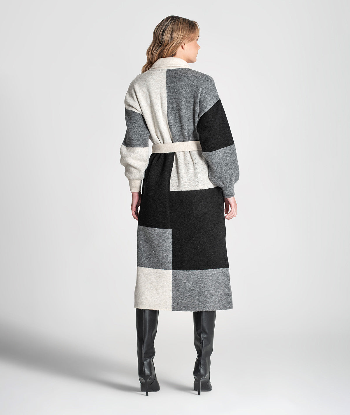 Casaco comprido colorblock 3359