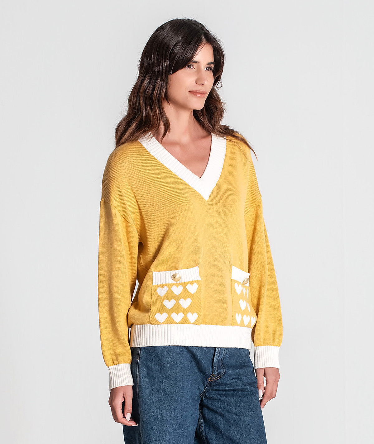 Camisola corações nos bolsos 3364