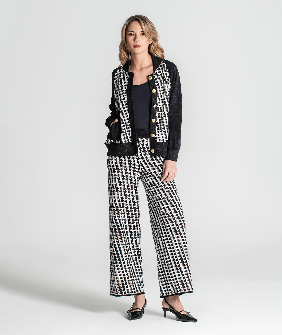Casaco bomber pied-de-poule 3365