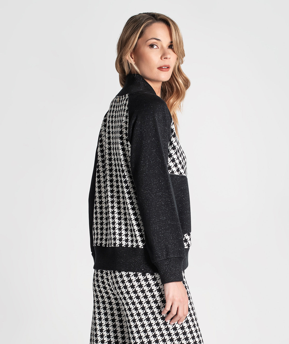 Casaco bomber pied-de-poule 3365