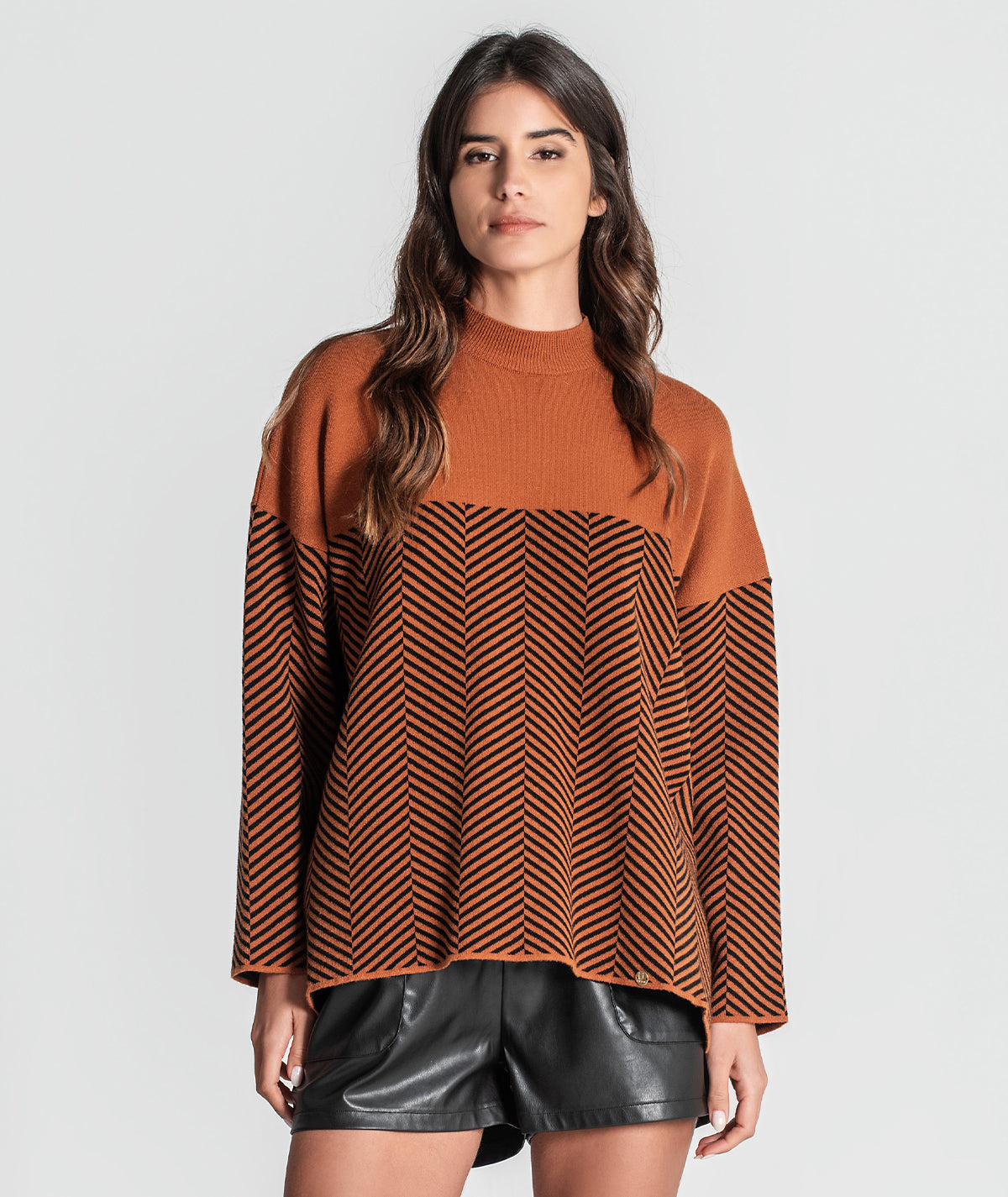 Camisola com jacquard espinha 3371