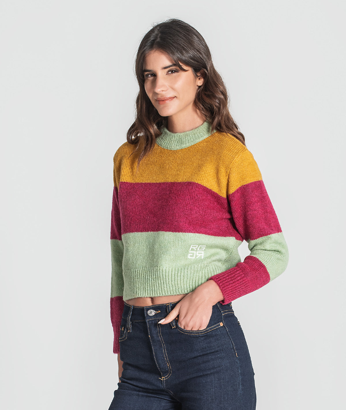 Camisola riscas com bordado 3372