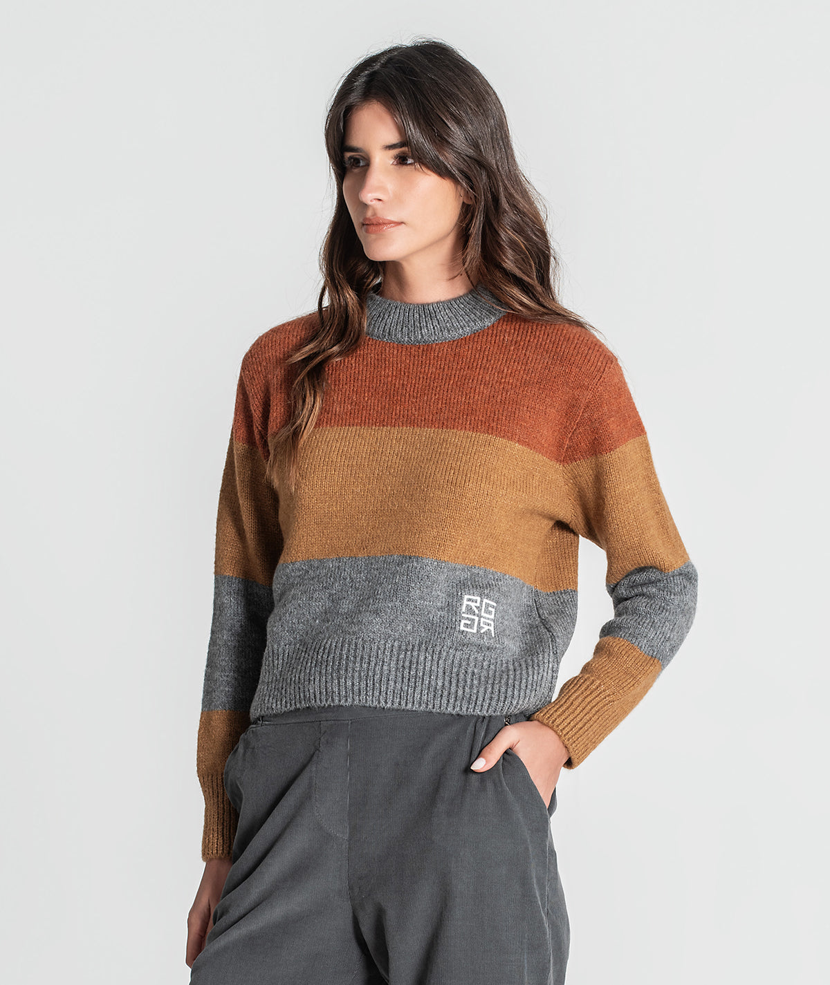 Camisola riscas com bordado 3372