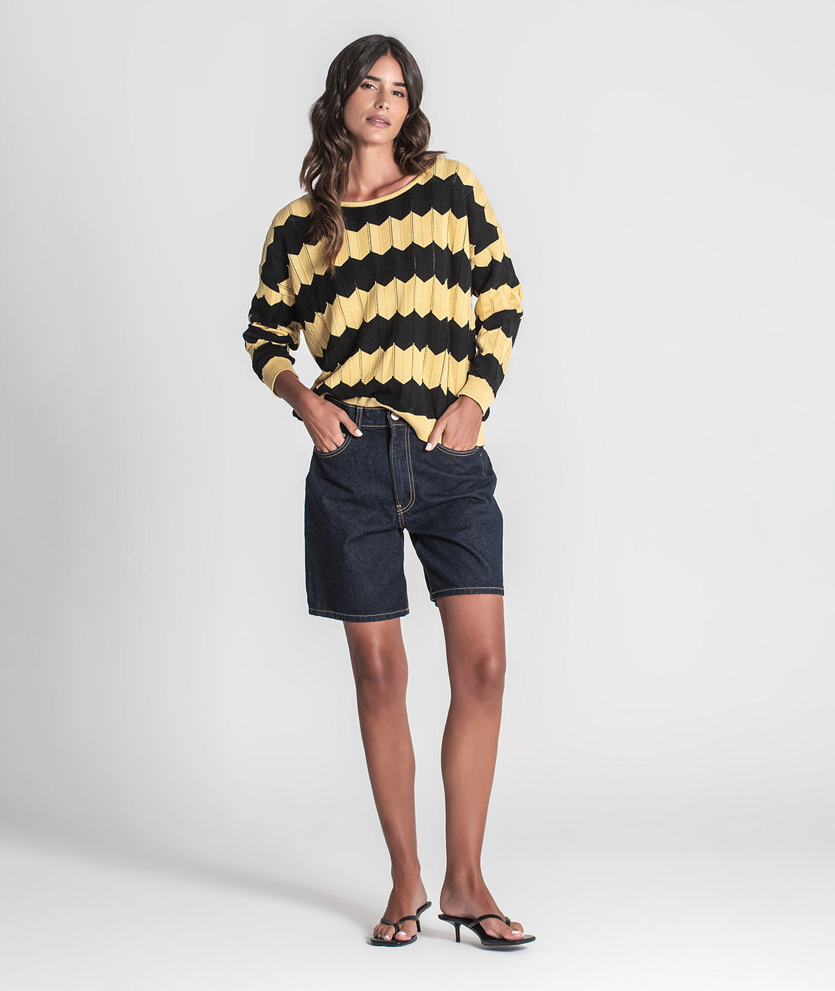 Camisola zigzag com perfurados 3382