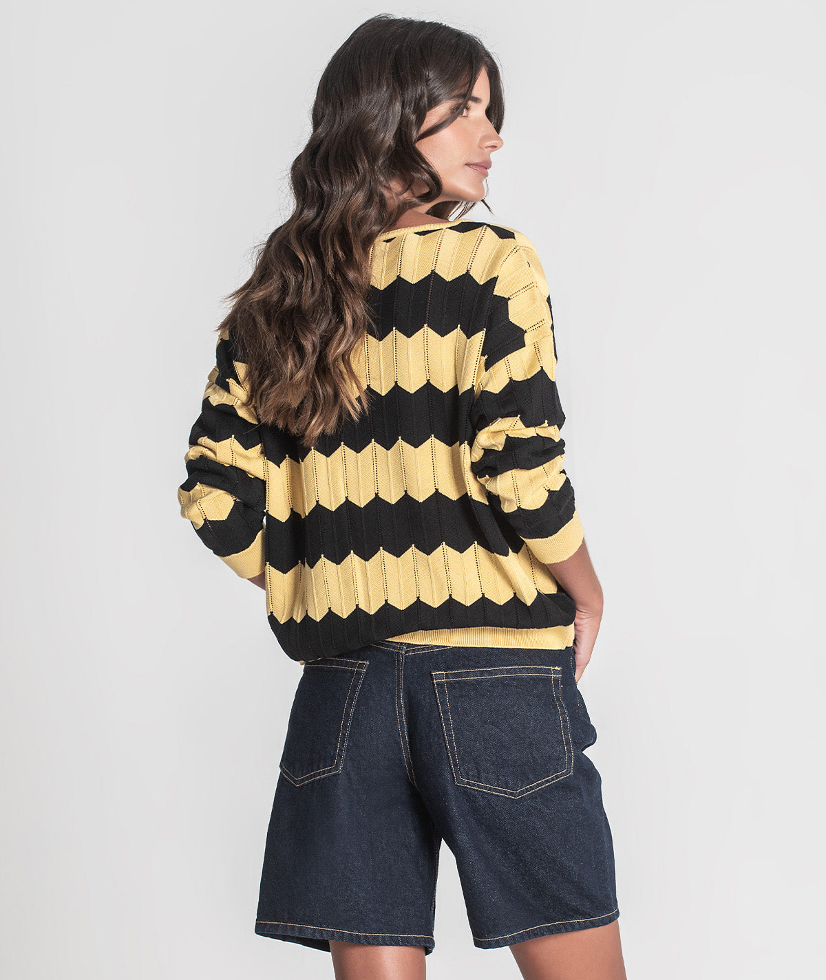 Camisola zigzag com perfurados 3382