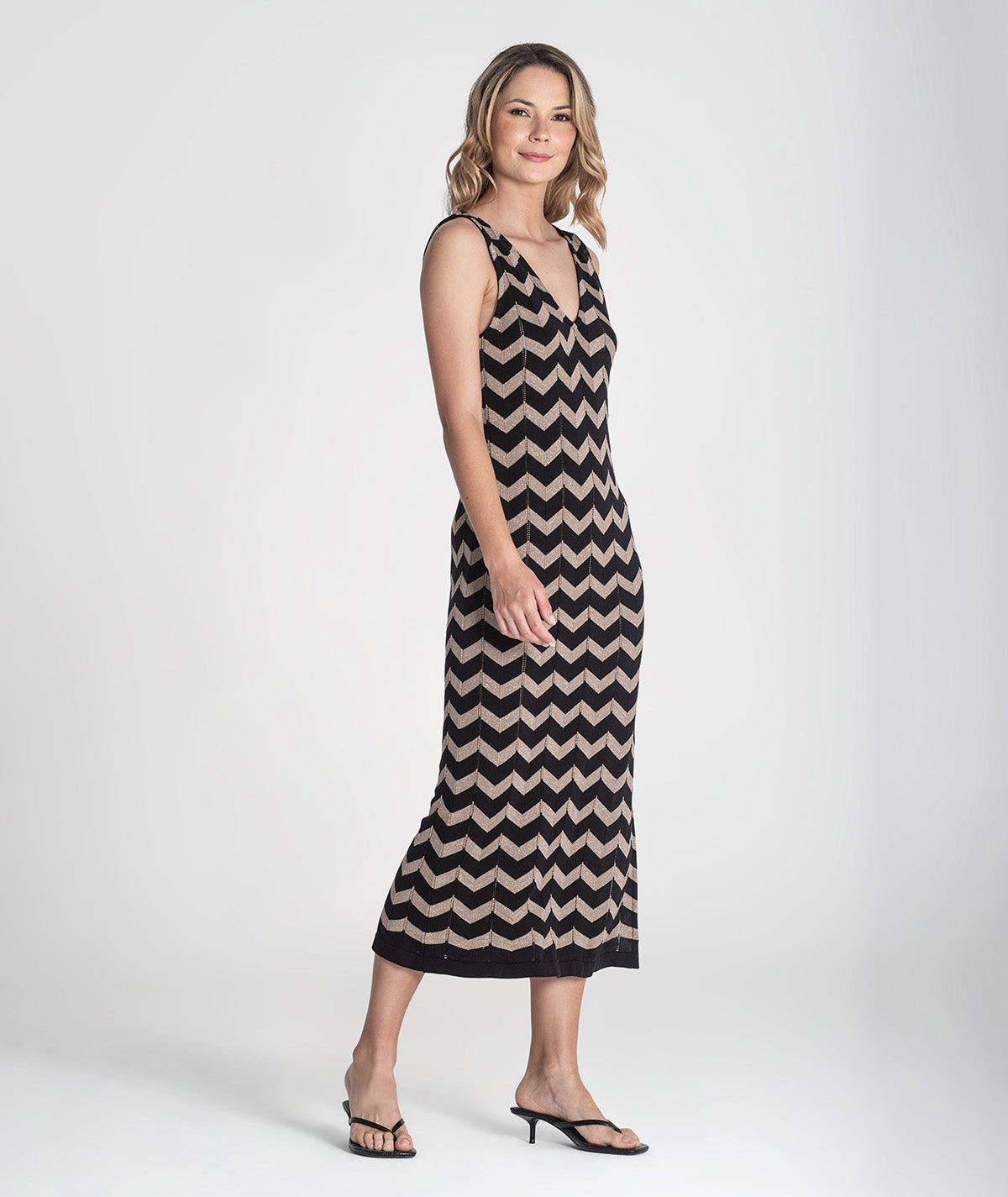 Vestido zigzag com brilho 3384