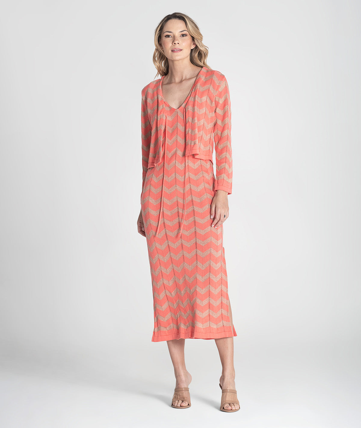 Vestido zigzag com brilho 3384