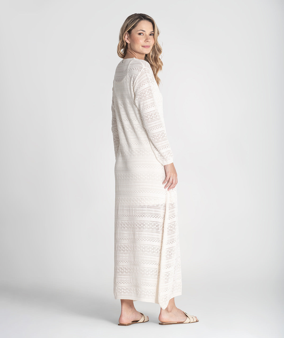 Vestido comprido perfurado 3390
