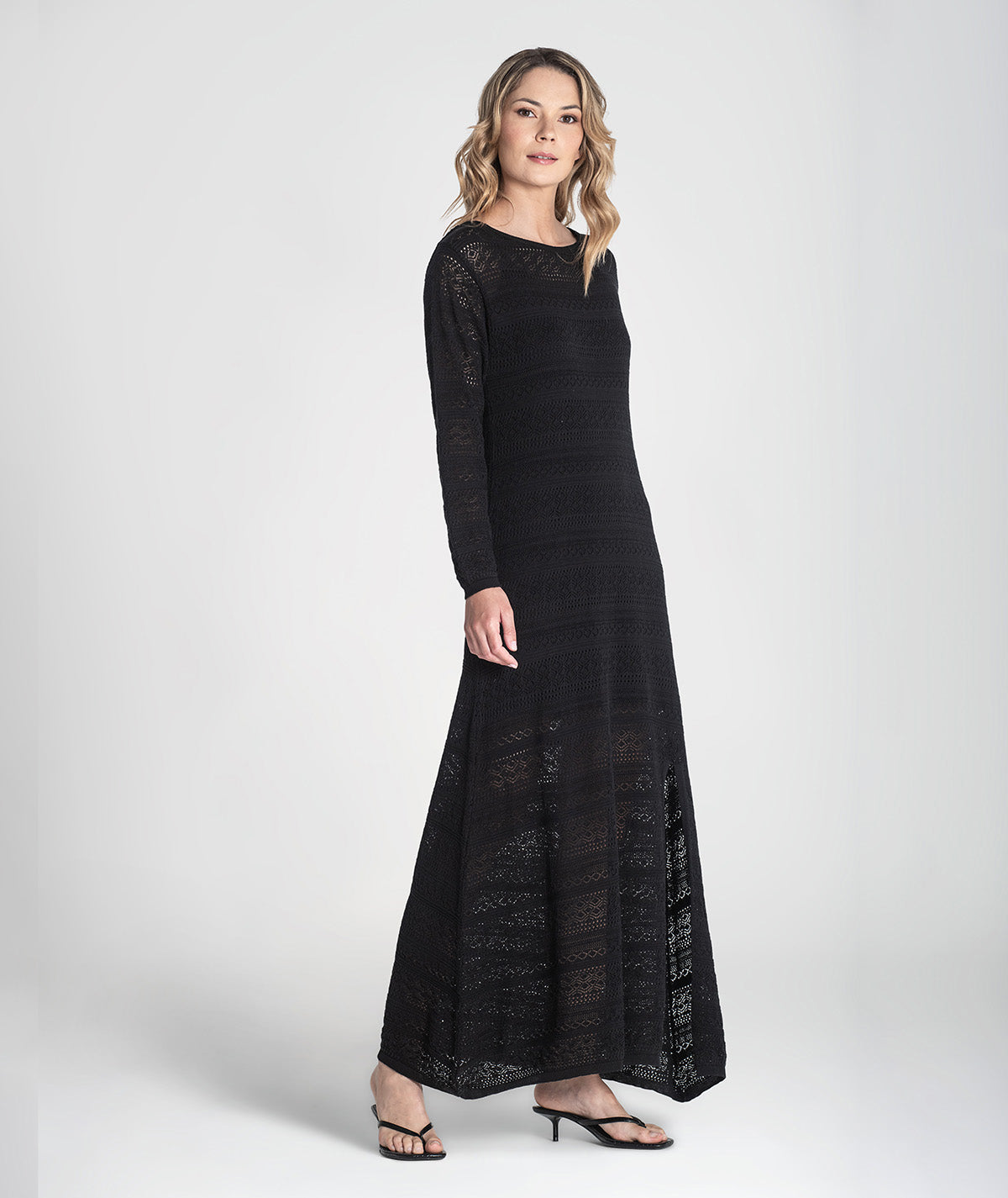 Vestido comprido perfurado 3390