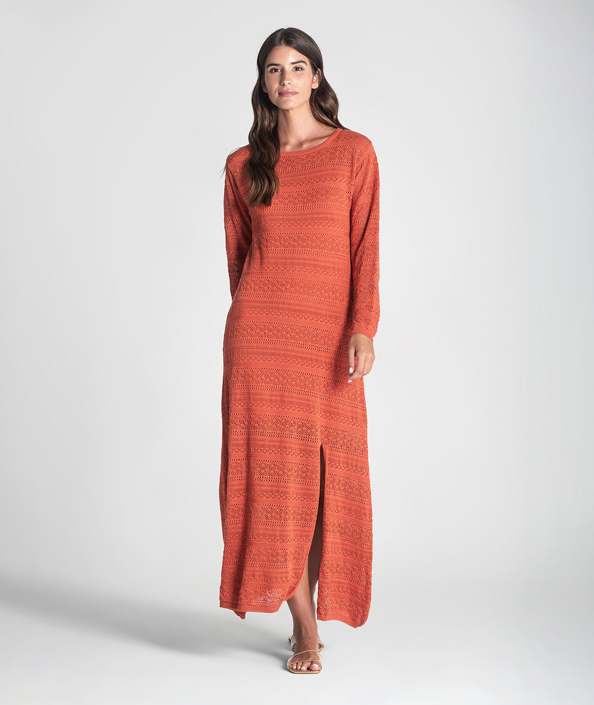 Vestido comprido perfurado 3390