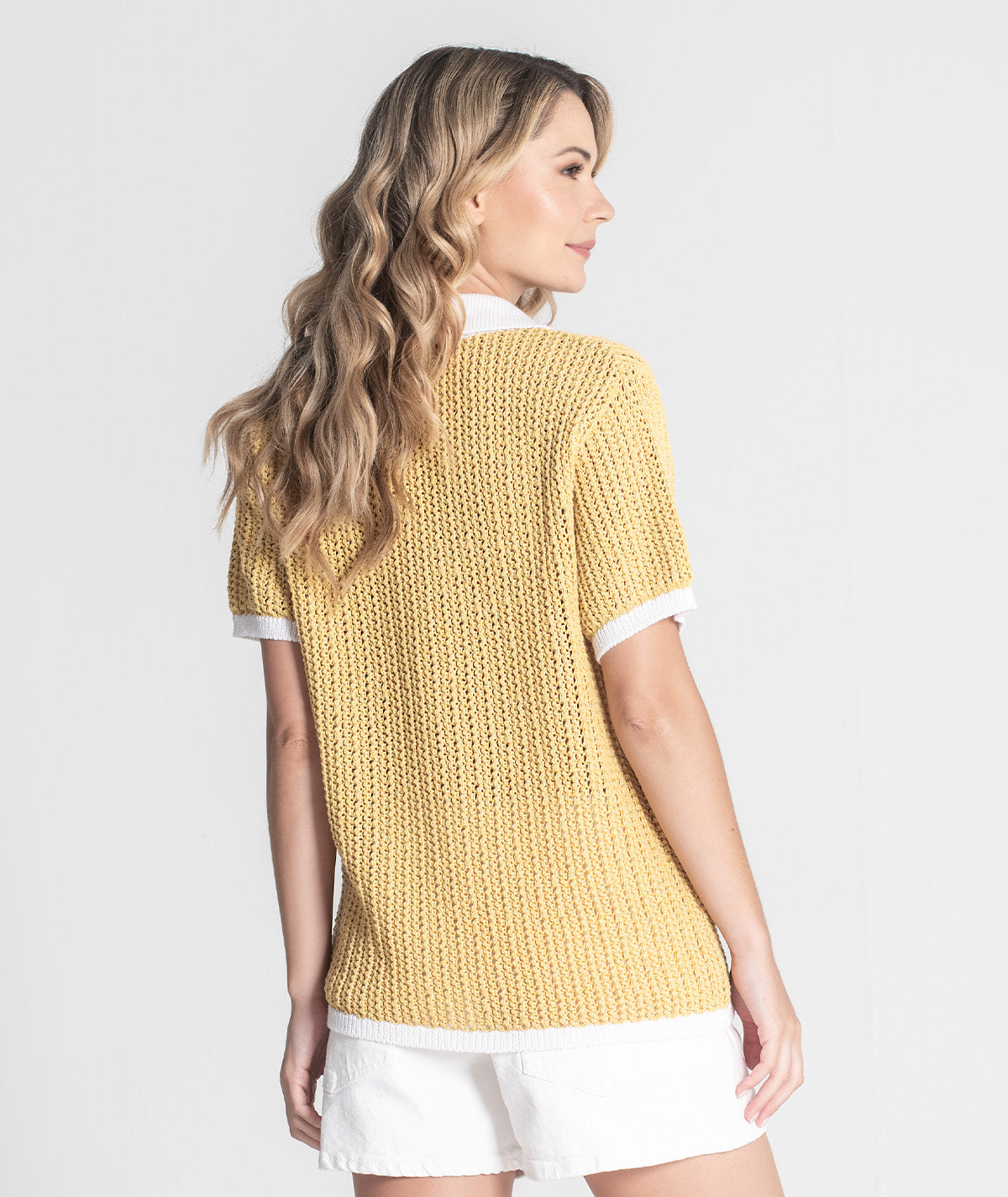 Casaco perfurado com contrastes 3393