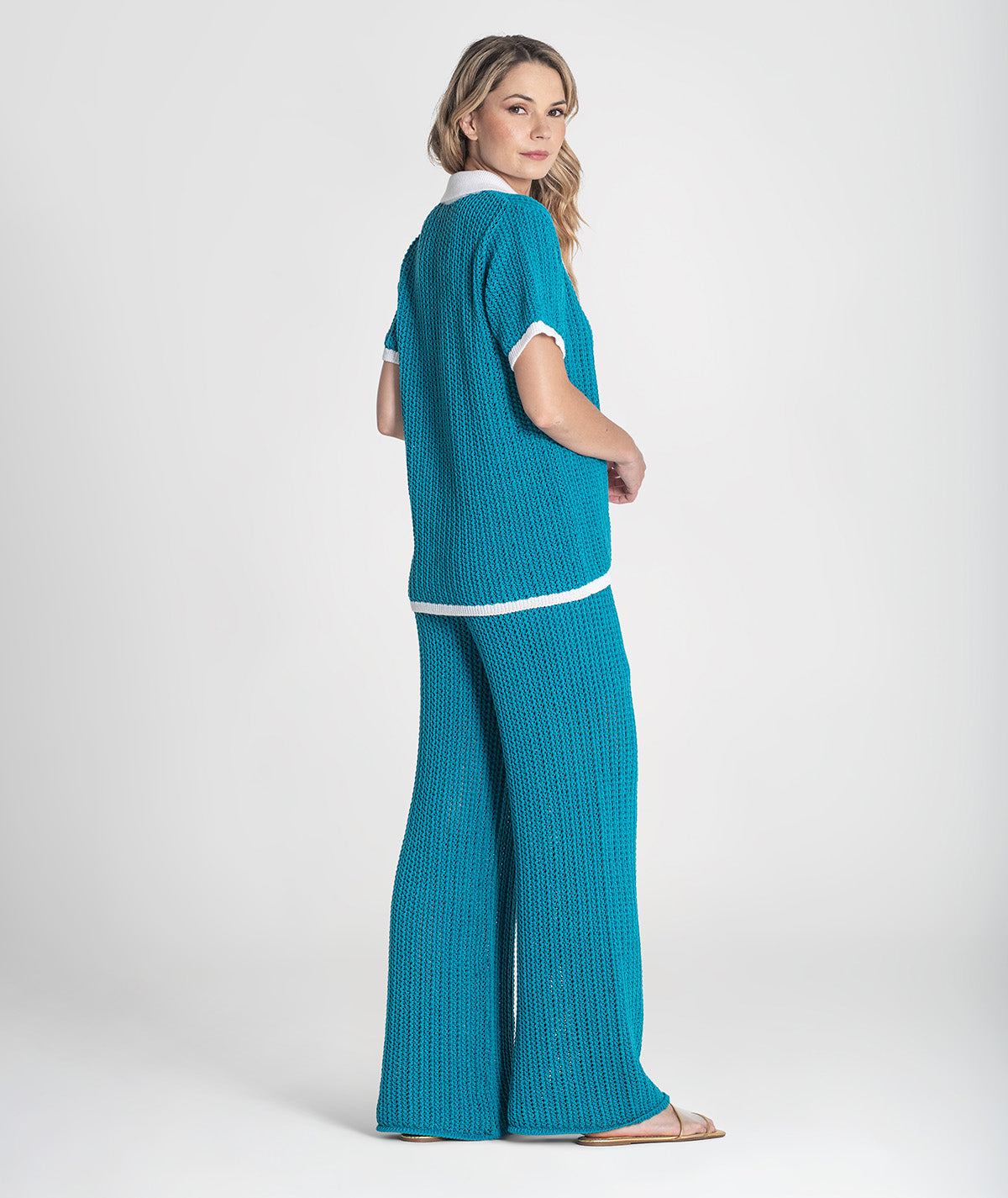 Casaco perfurado com contrastes 3393