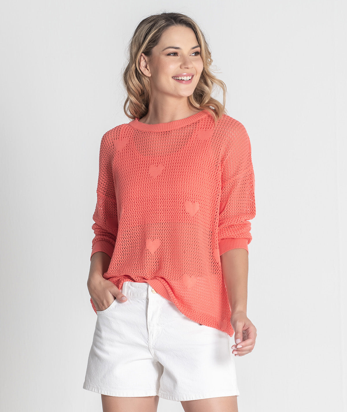 Camisola perfurada corações 3399