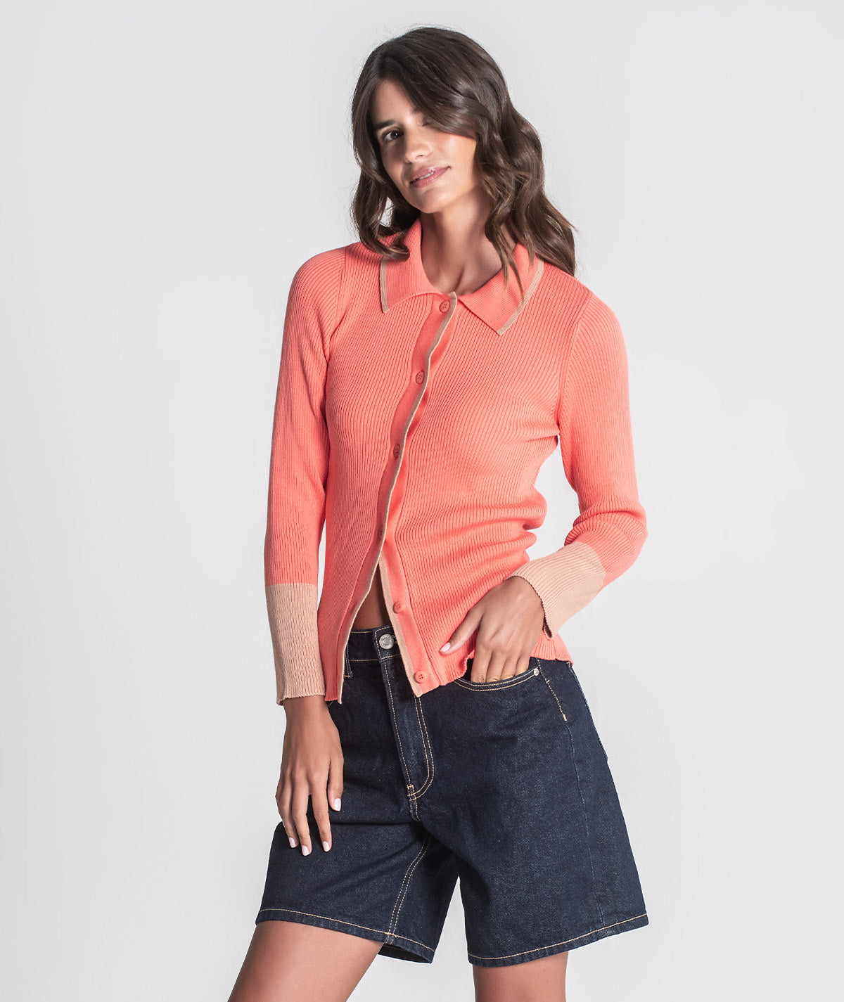 Casaco com contrastes 3411