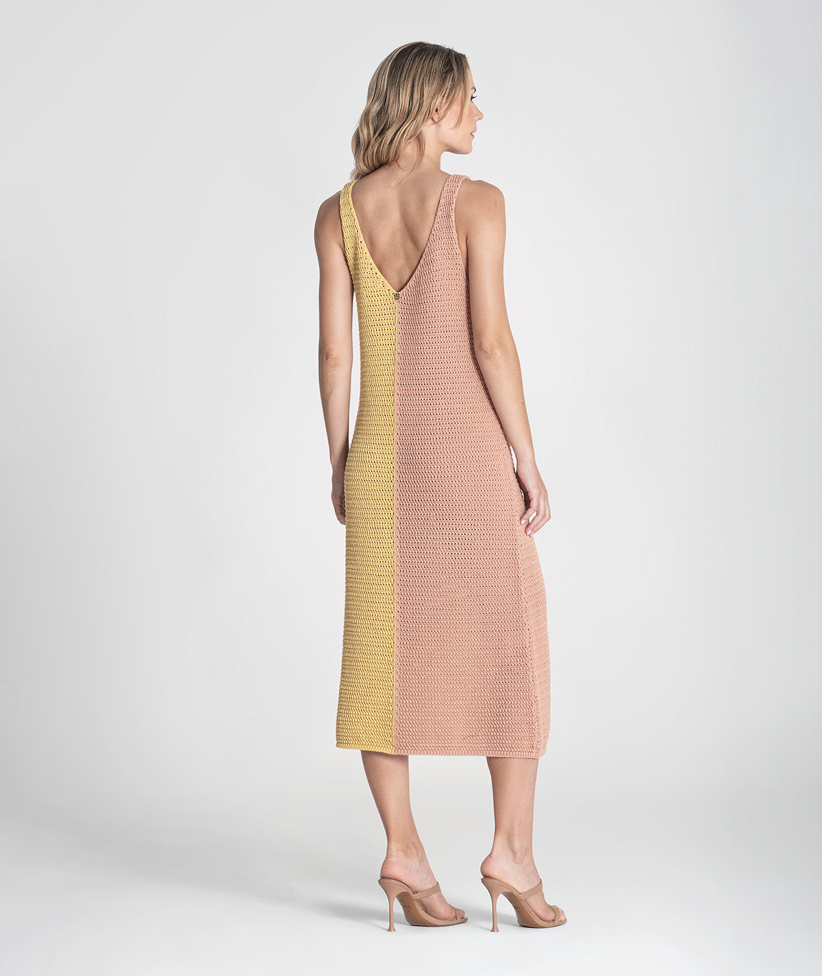 Vestido bicolor de alças 3416
