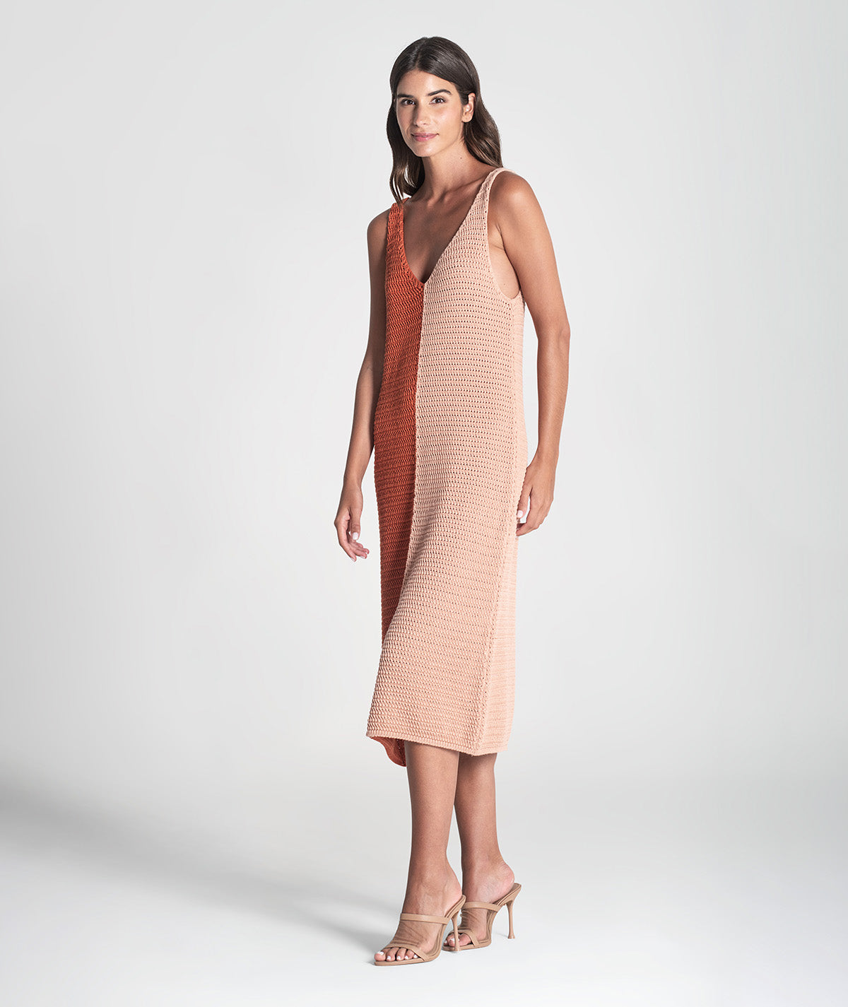 Vestido bicolor de alças 3416