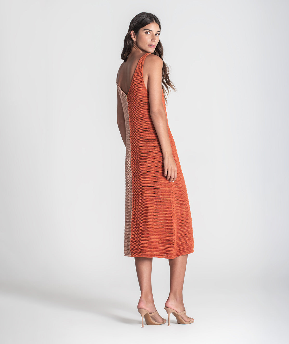 Vestido bicolor de alças 3416