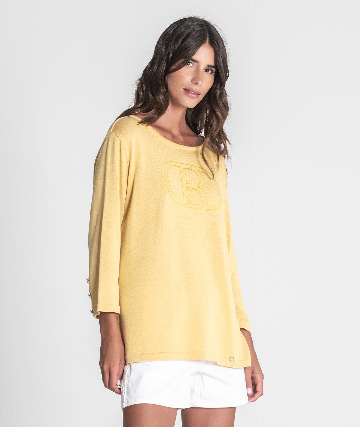 Camisola com relevo e botões 3420